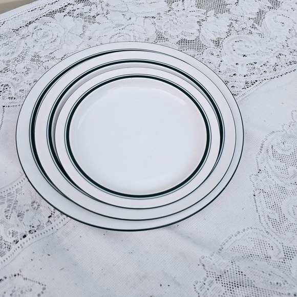 Dansk Green& White Plates Lot 0f 3 (Bistro)‎ - Picture 1 of 5